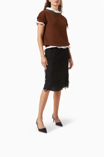 حذاء كلاسيك مفتوح من الخلف بسير جلد لامع