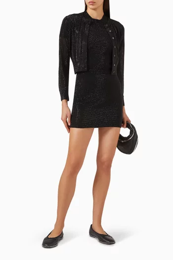 تي شيرت مطرز بكريستالات مثبتة بالحرارة