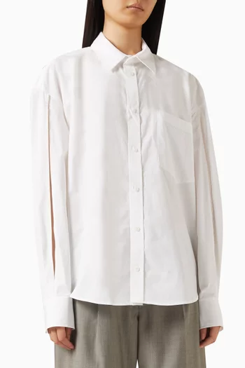 قميص بأكمام مفتوحة قطن