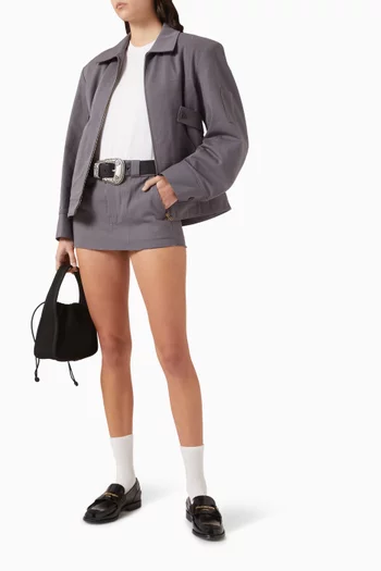 Workwear Distressed Crease Skort in Cotton-blend