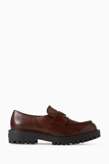 Brushed Loafers in Leather