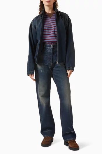 بنطال جينز بقصة ساق مستقيمة دينم