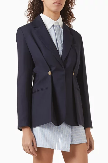 Iliana Fitted Blouse in Wool-blend