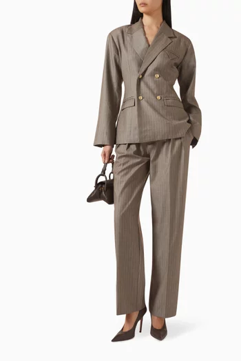 Maia Pinstripe Double-breasted Blazer