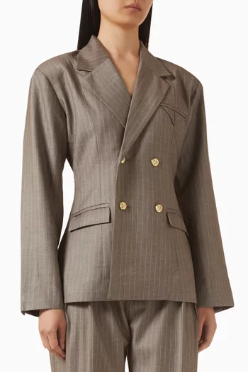 Maia Pinstripe Double-breasted Blazer