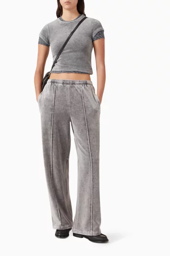 Articulated Wide-leg Pants in Cotton Blend