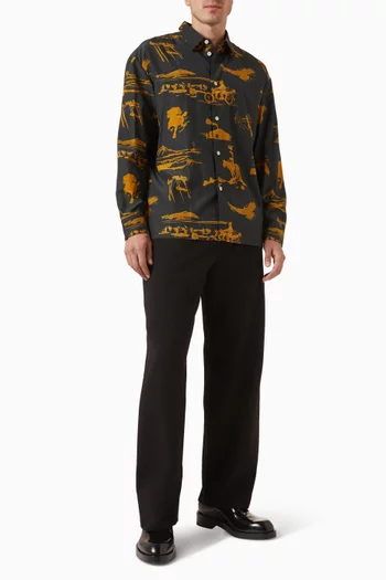 Derbin Printed Shirt in Cotton Blend