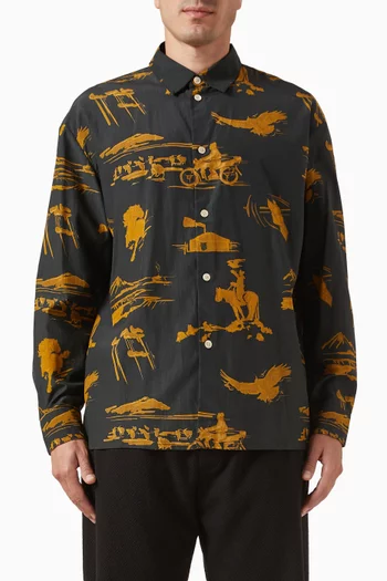 Derbin Printed Shirt in Cotton Blend