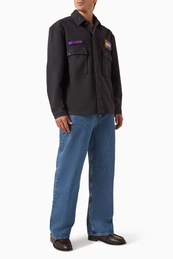 قميص مستوحى من ملابس العمال شابي قطن