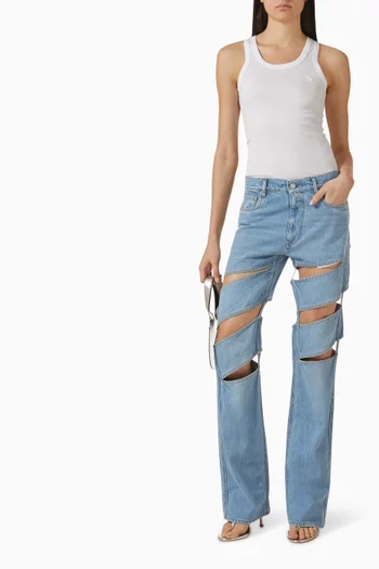 Spiral Cut-out Jeans in Denim