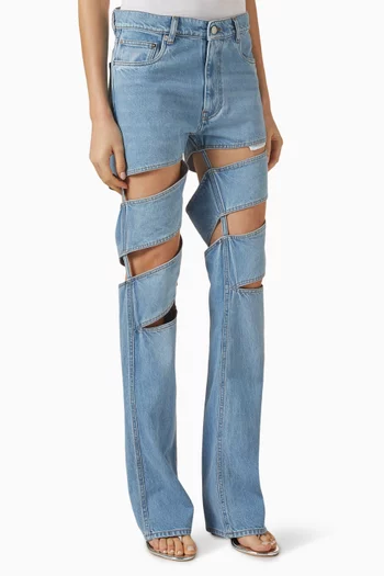 Spiral Cut-out Jeans in Denim