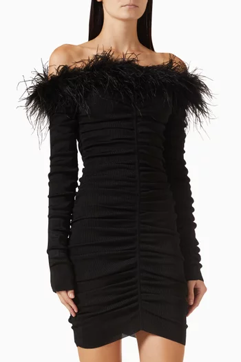 Feather Mini Dress in Knit