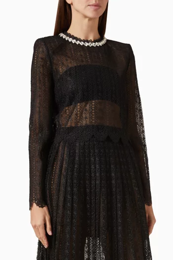 Embellished Lace Top in Organza