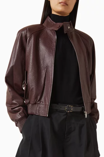 Flower EmbellIshed Belt in Leather