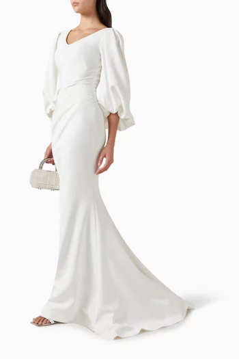 فستان سهرة بدرابيه سكوبا