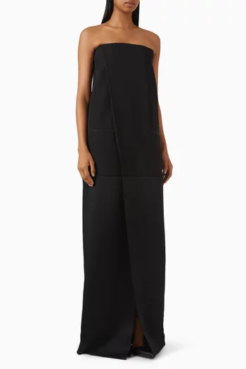 فستان سهرة بدون حمالات صوف فخم