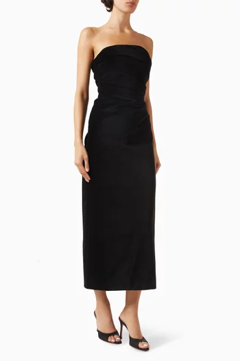 فستان سابيلا متوسط الطول مخمل