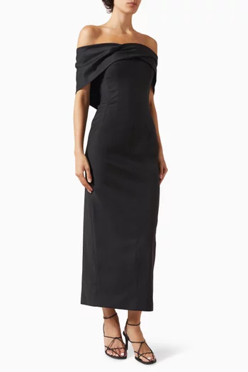 فستان بيرين متوسط الطول صوف