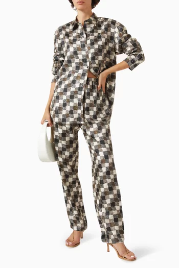 بنطال تيري حرير