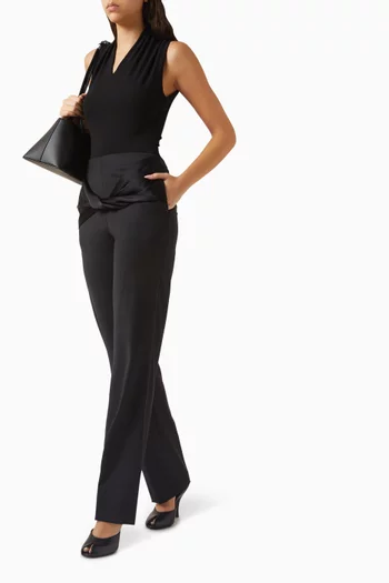 بنطال أنابيل بقصة ساق مستقيمة مزيج صوف