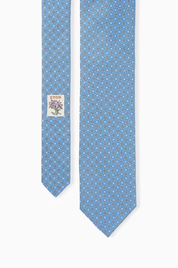 Medallion-print Tie in Silk