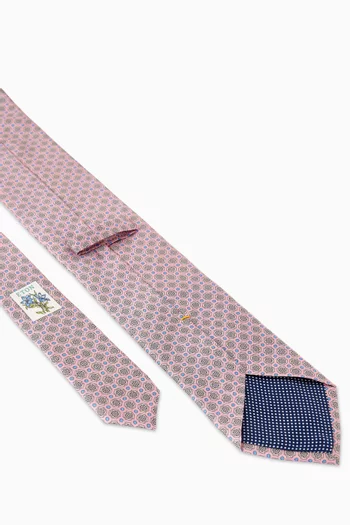 Medallion-print Tie in Silk