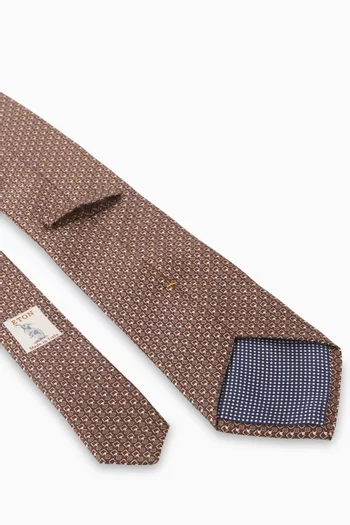 Geometric-print Tie in Silk