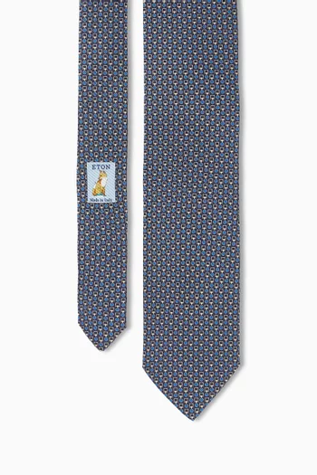 Geometric-print Tie in Silk
