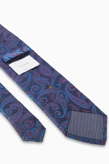 Paisley-print Tie in Woven-silk