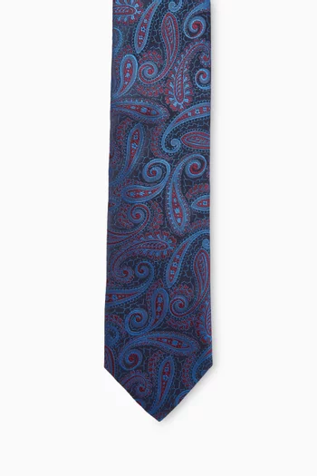 Paisley-print Tie in Woven-silk