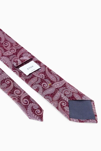 Paisley-print Tie in Woven-silk