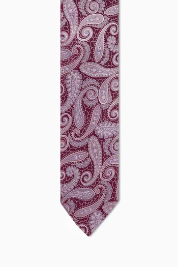 Paisley-print Tie in Woven-silk