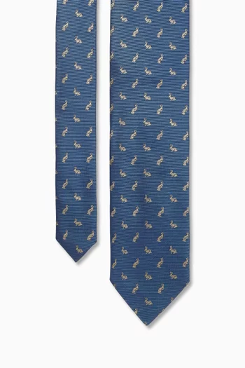Fox & Hare Tie in Woven Silk