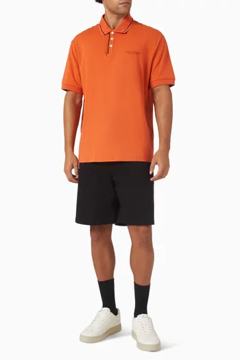 AX Logo Polo Shirt in Stretch Cotton-jersey