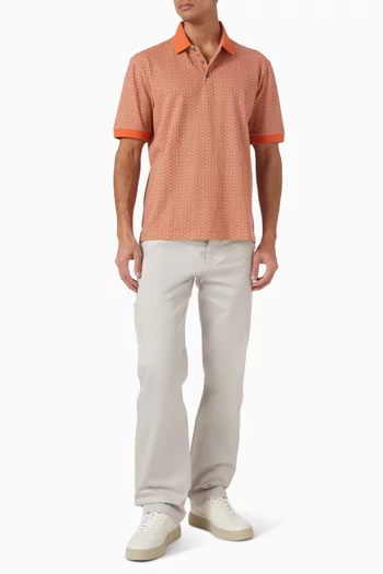 All-over AX Logo Polo Shirt in Cotton