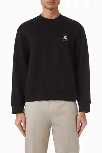 AX Logo Sweatshirt in Bonded-stretch Cotton