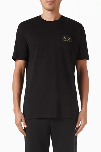 تي شيرت مزين بشعار الماركة قطن