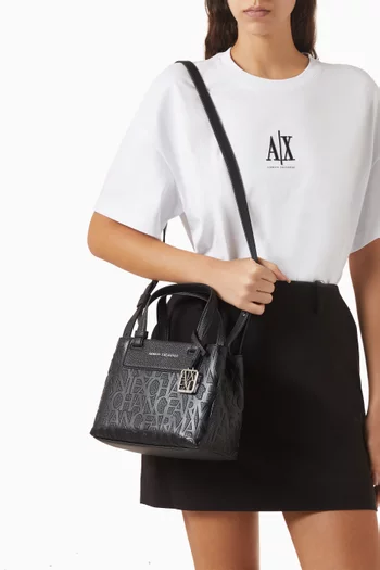 Logo Tote Bag in Faux Leather