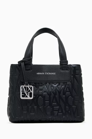Logo Tote Bag in Faux Leather
