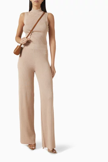 Sleeveless Knit Top in Technical Fabric