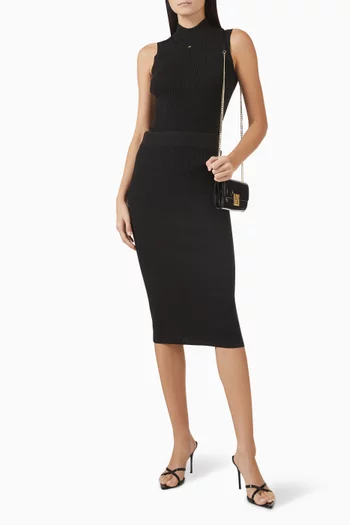 Sleeveless Knit Top in Technical Fabric