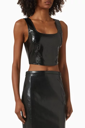 بلوزة قصيرة جلد