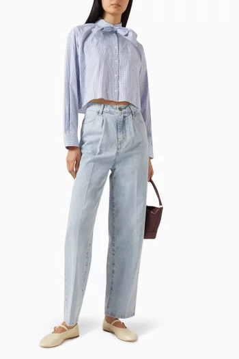 Bow Collar Shirt in Cotton