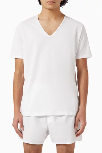 V-neck T-shirt in Superfine Cotton