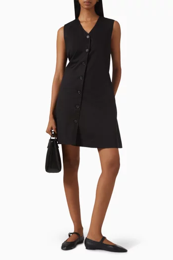 Button Mini Dress in Pima-cotton