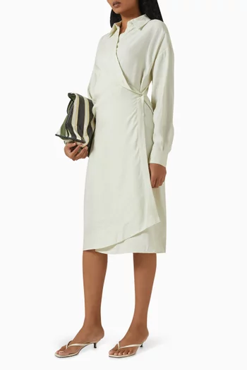 Wrap Shirt Dress in Viscose