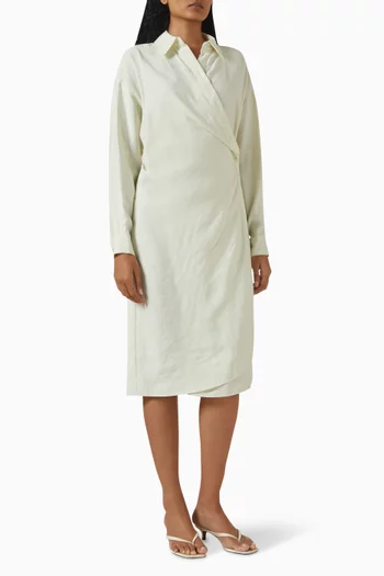 Wrap Shirt Dress in Viscose