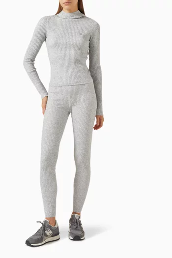 Ribbed Hooded Top in Merino-knit