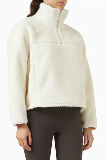 جاكيت بسحّاب قصير صوف فرو