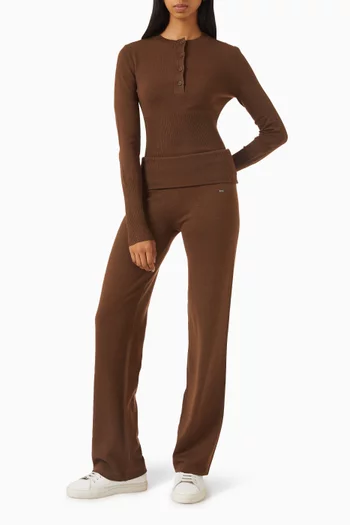 سترة بأزرار منسوجة من مزيج مارينو